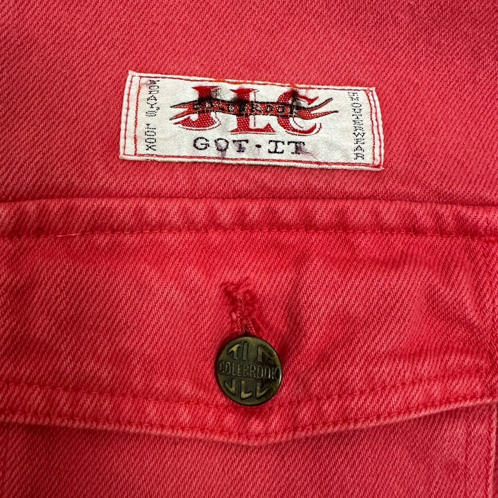 Vintage JL Colebrook Chore Jacket Red Small Barn Retro Denim Western Classic - Picture 5 of 11